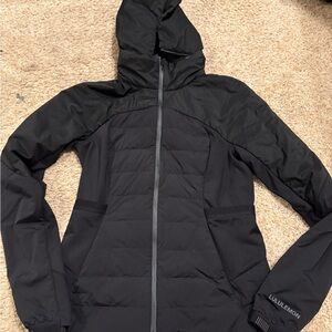 lululemon athletica Black Hooded Puffer Jacket